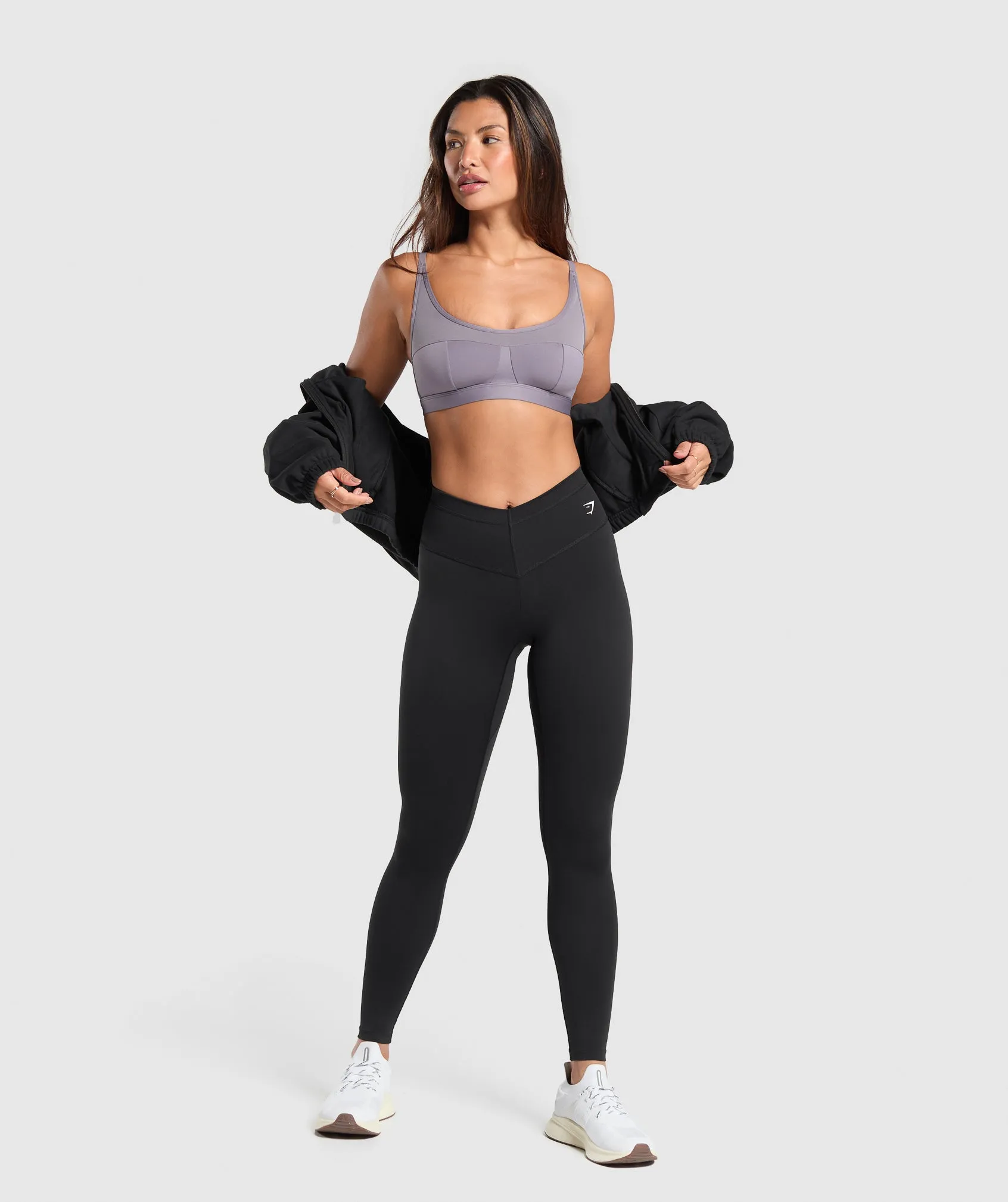 Gymshark Mesh Sports Bra - Fog Purple