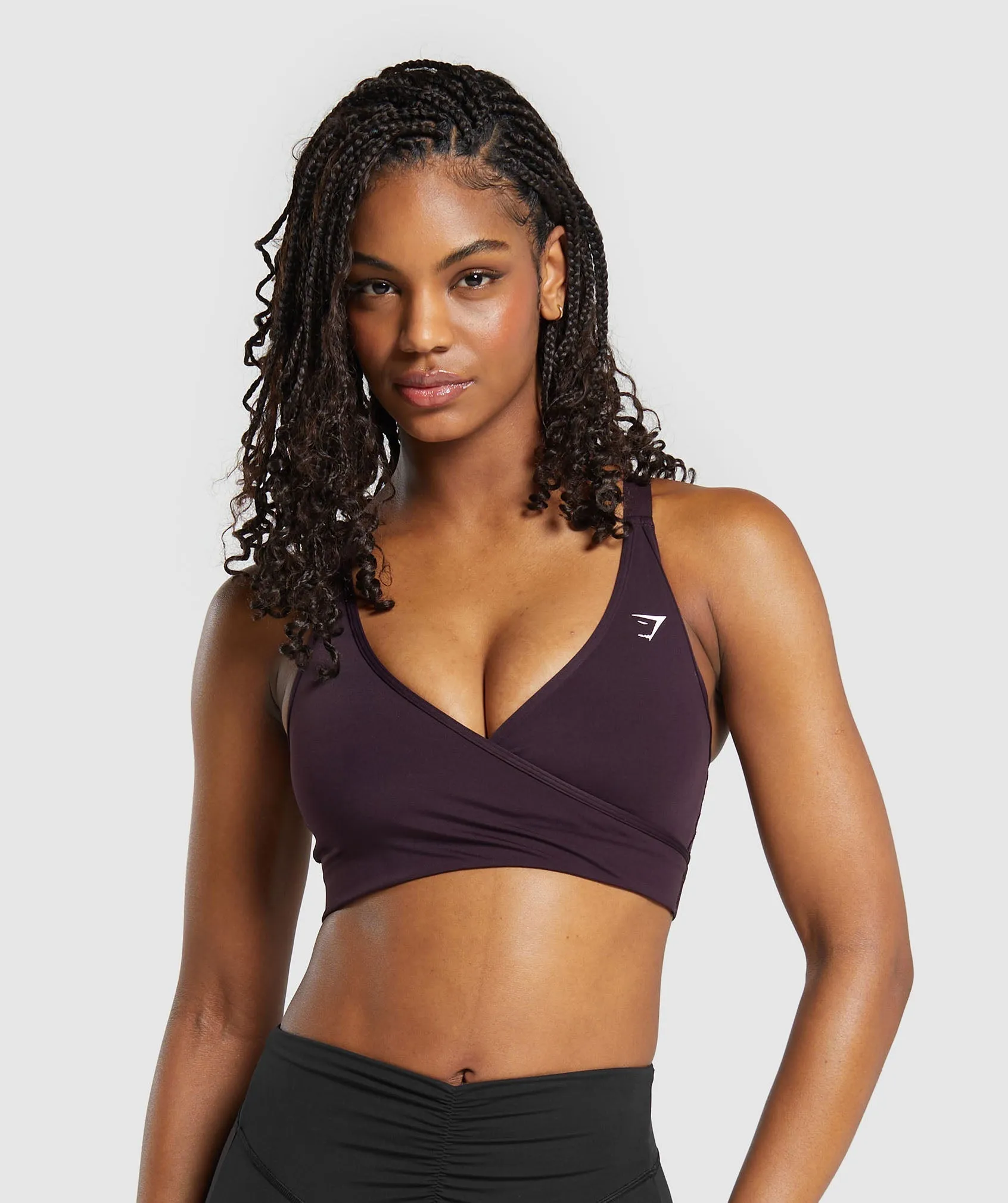 Gymshark Wrap Sports Bra - Plum Brown