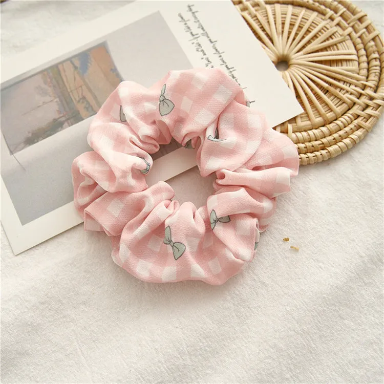 Hair Bands for Girls Or Ladies Pink Series Dot Stripe Hair Accessories Hair Rope