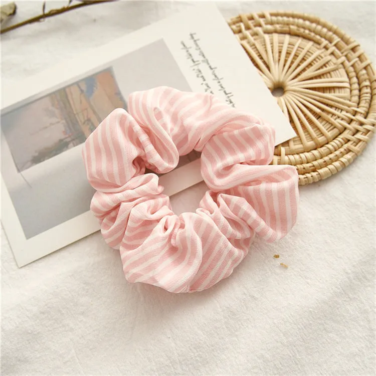 Hair Bands for Girls Or Ladies Pink Series Dot Stripe Hair Accessories Hair Rope