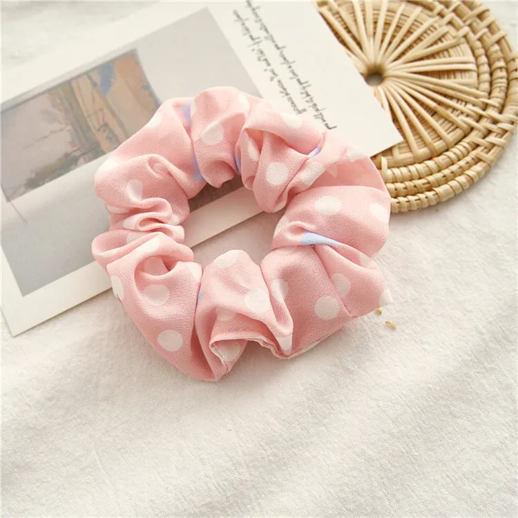 Hair Bands for Girls Or Ladies Pink Series Dot Stripe Hair Accessories Hair Rope