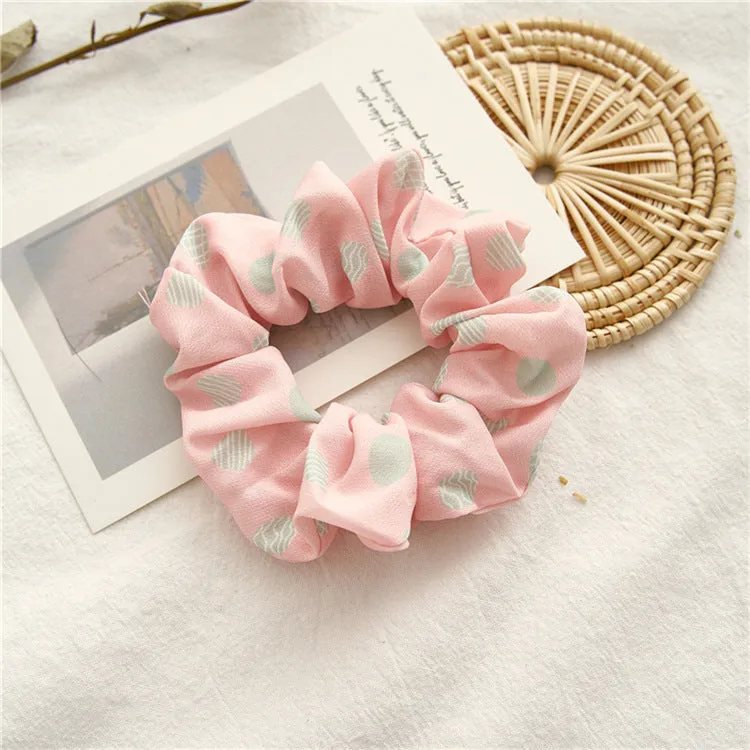 Hair Bands for Girls Or Ladies Pink Series Dot Stripe Hair Accessories Hair Rope