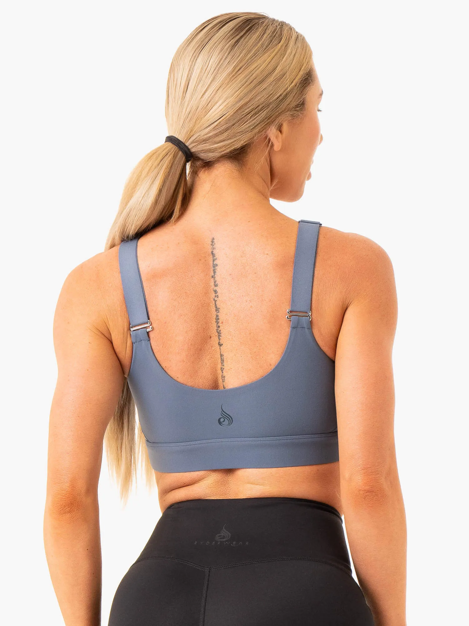 Heighten High Impact Sports Bra - Steel Blue