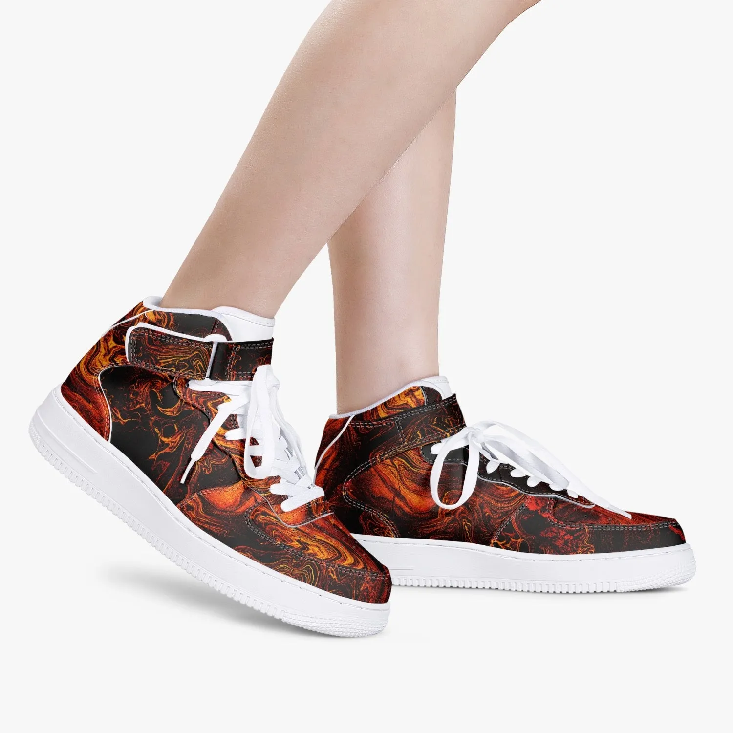 High-Top Leather Sports Sneakers