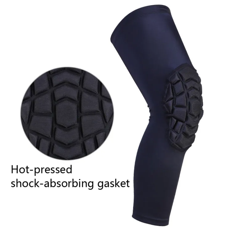 Hot Pressed Honeycomb Knee Pads Basketball Climbing Sports Knee Pads Protective Gear, Specification: L (Blue)