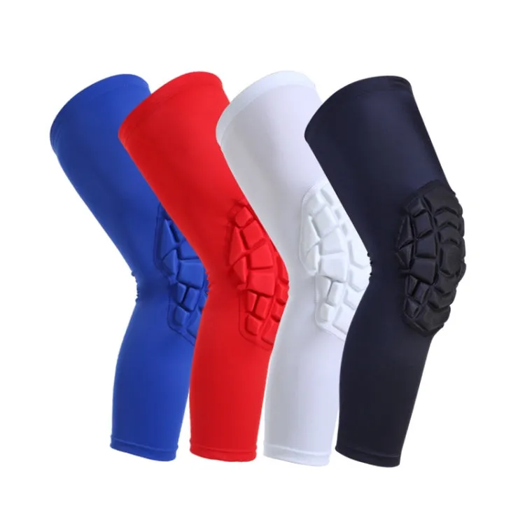 Hot Pressed Honeycomb Knee Pads Basketball Climbing Sports Knee Pads Protective Gear, Specification: L (Blue)