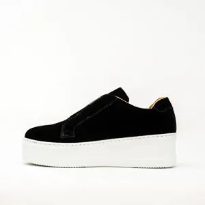 Jane Galland Black Velvet Platform Trainers