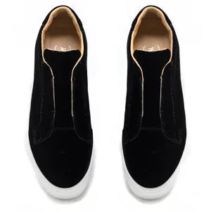 Jane Galland Black Velvet Platform Trainers