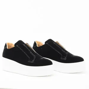 Jane Galland Black Velvet Platform Trainers