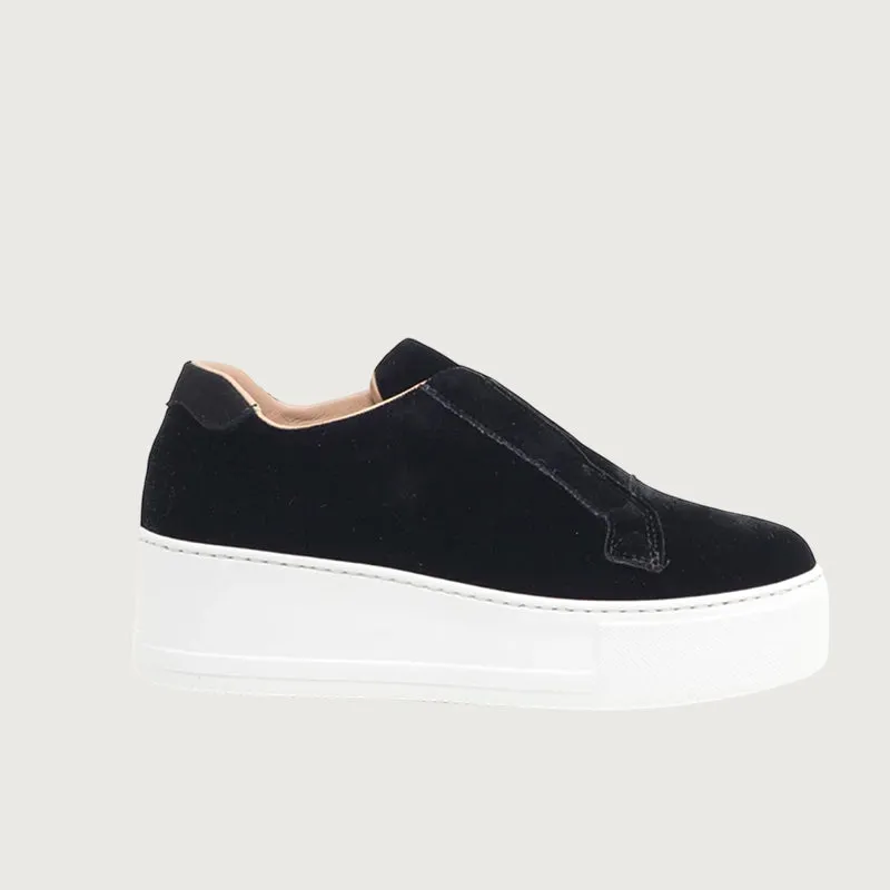 Jane Galland Black Velvet Platform Trainers