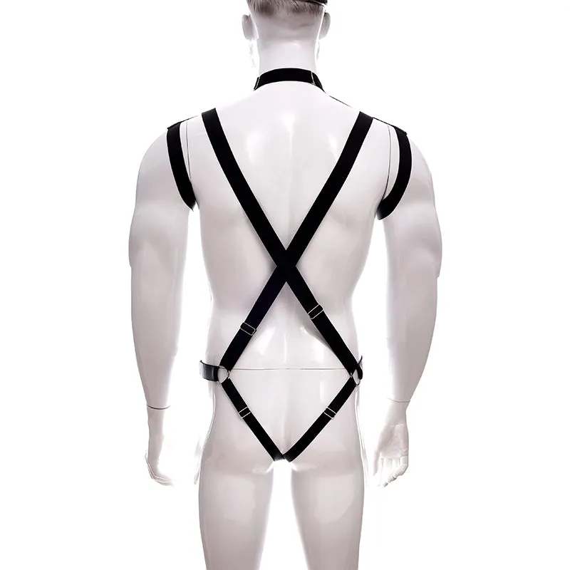 Kink Body Strap Harness | Black | Bulge Pouch | Adjustable Free Size