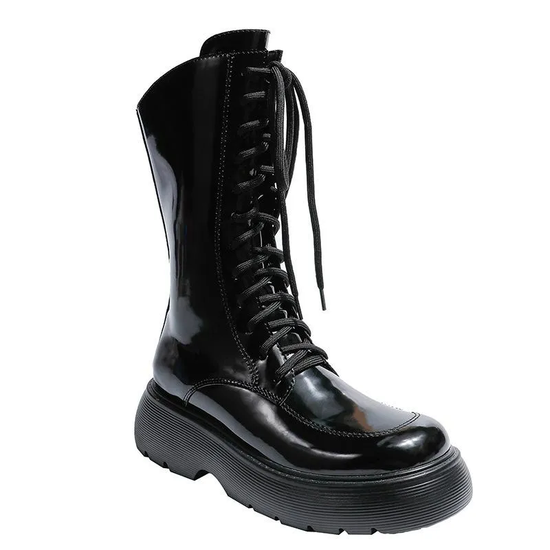 Lace-up Mid-caluf Boots