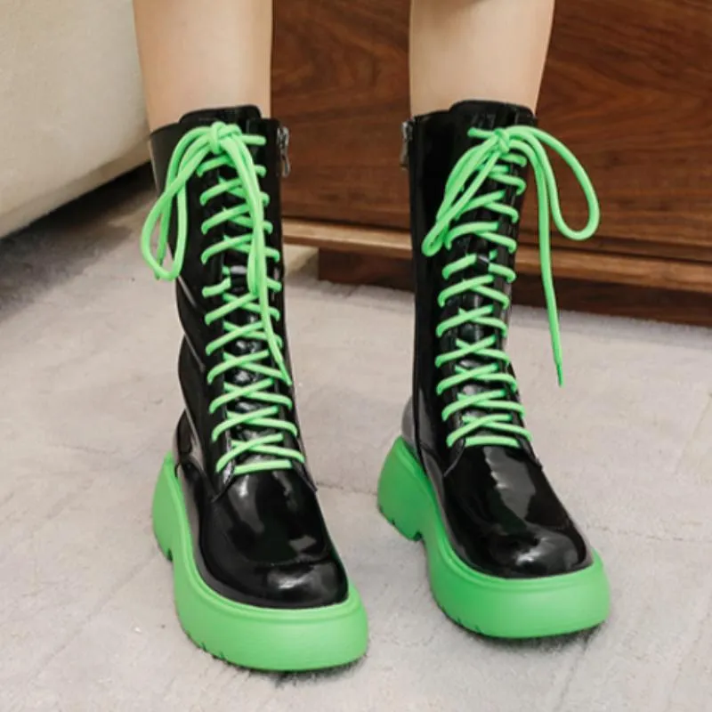 Lace-up Mid-caluf Boots