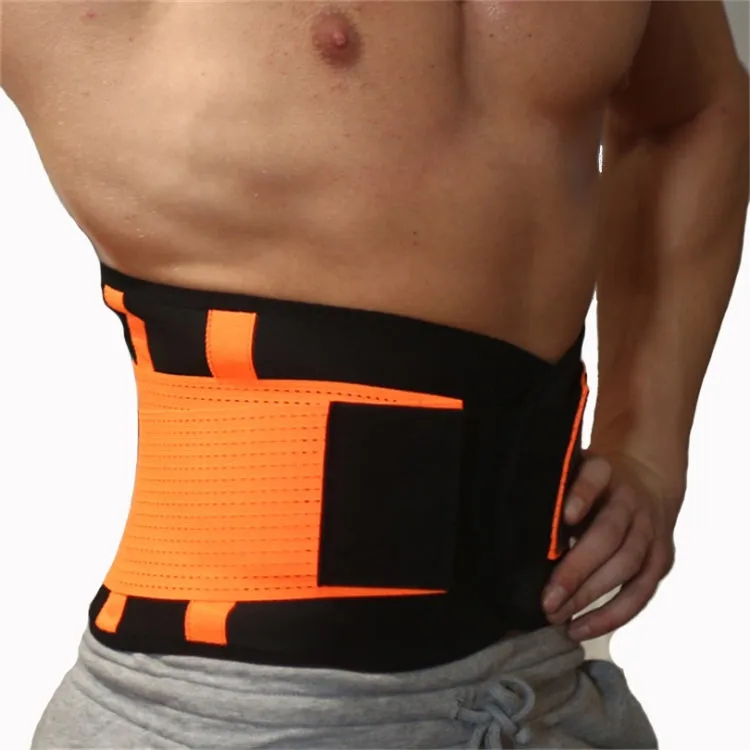 Men and Women Neoprene Lumbar Waist Support Unisex Exercise Weight Loss Burn Shaper Gym Fitness Belt, Size:S(Rose)