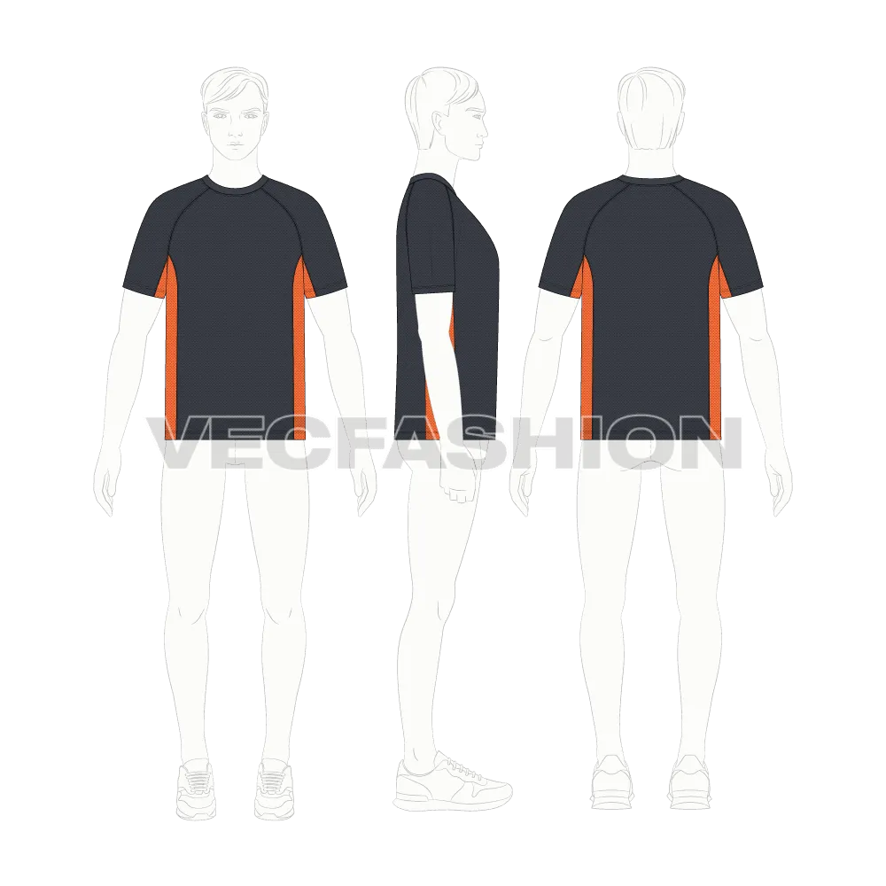 Mens Fitness Sport Shirt Vector Template