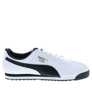 Men's Puma Roma Basic Shoes - White/ Black