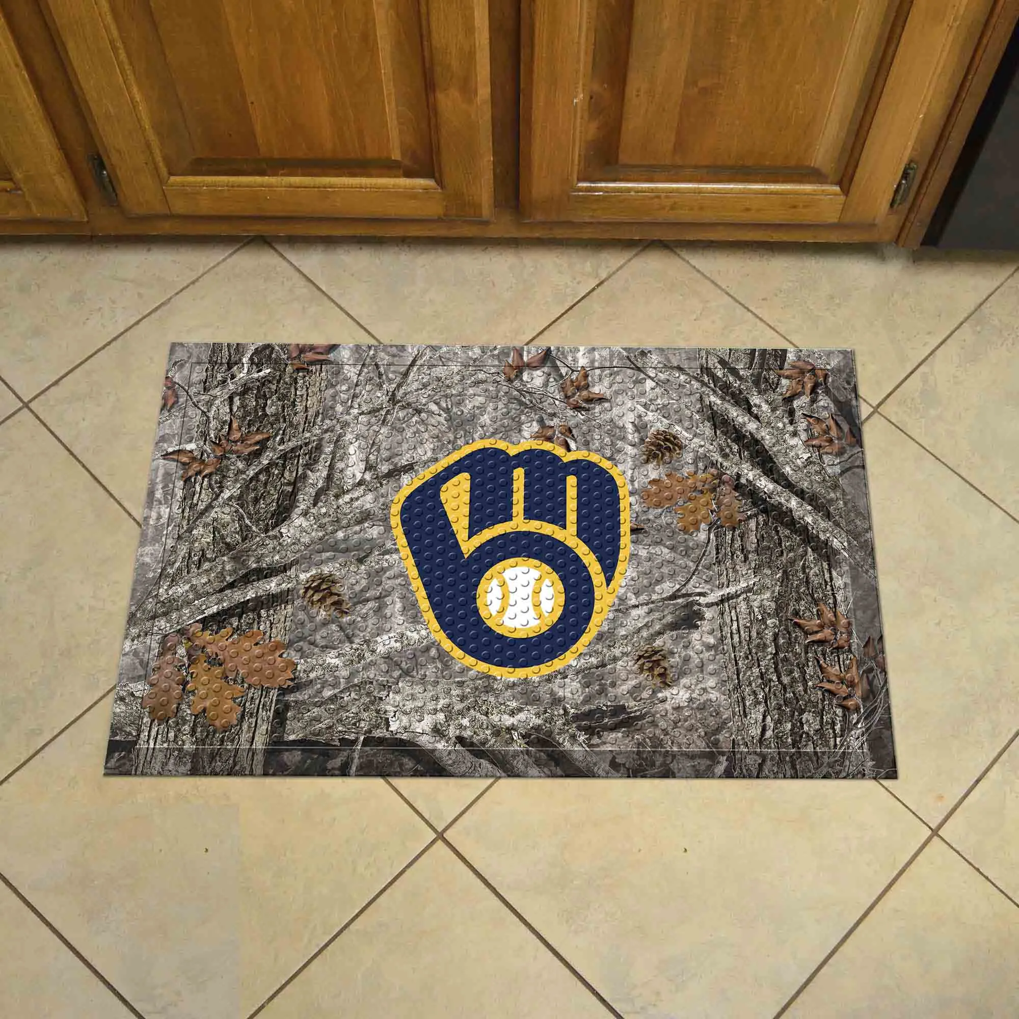 Milwaukee Brewers Rubber Scraper Door Mat Camo