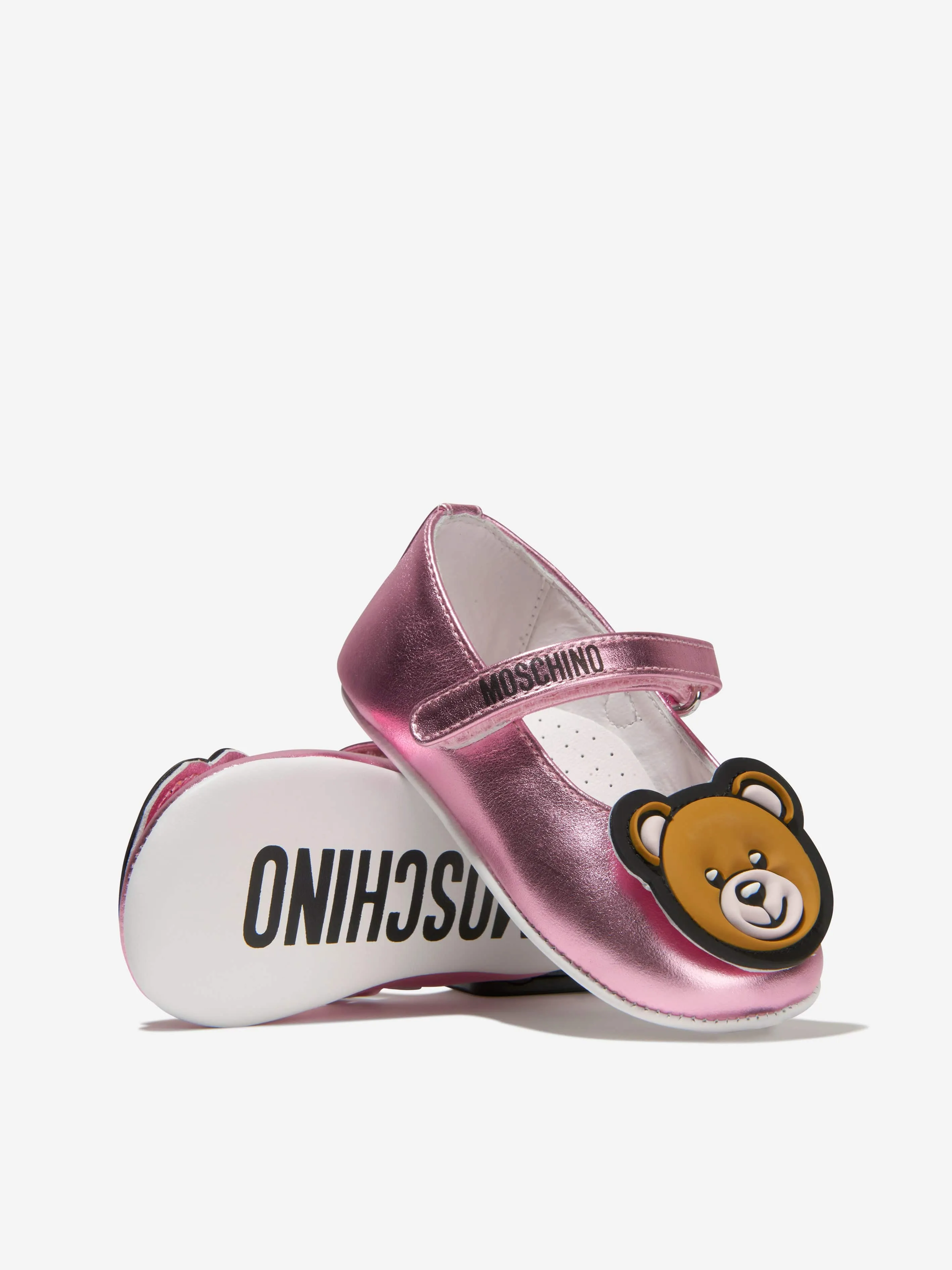 Moschino Baby Girls Leather Teddy Bear Pre-Walker Shoes