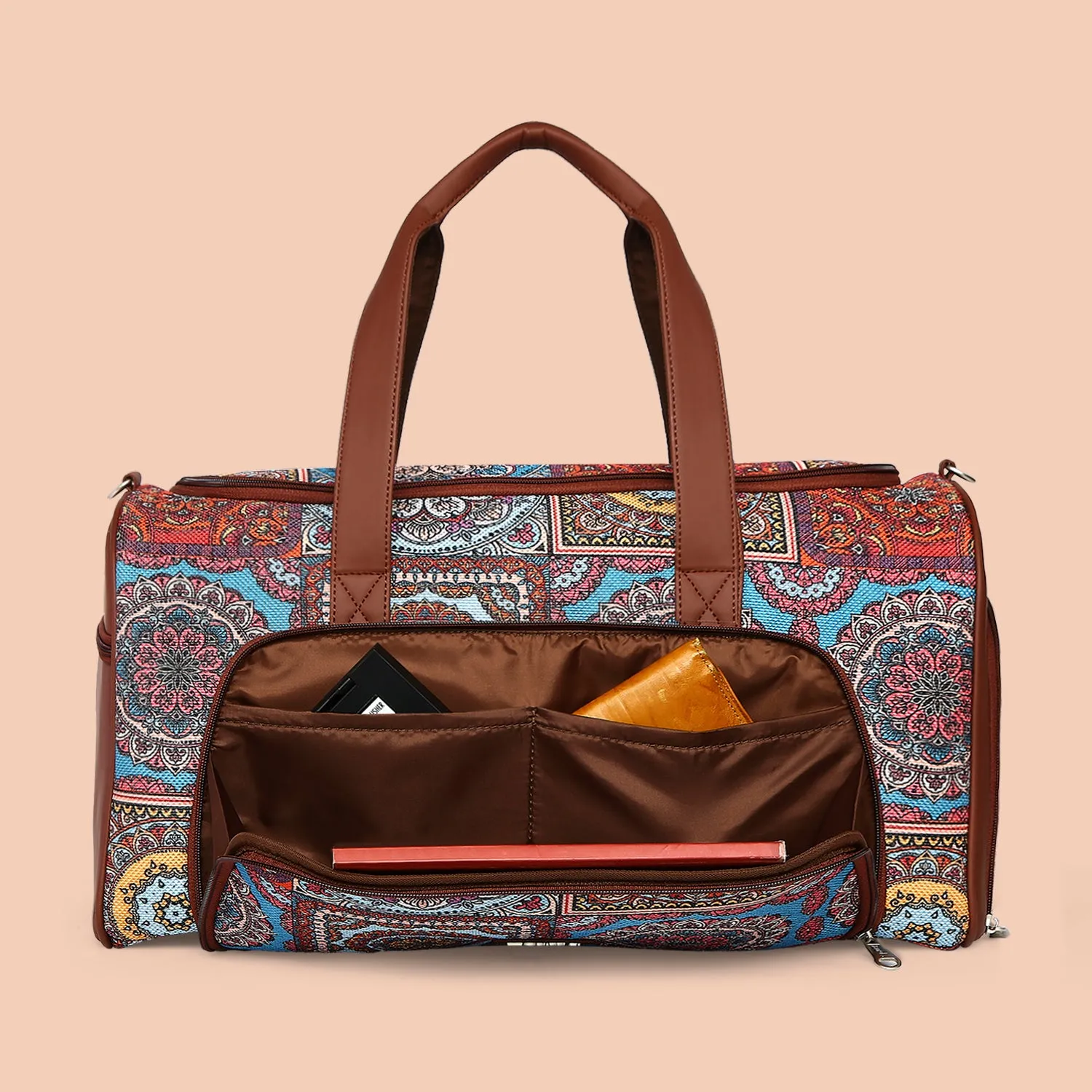 Multicolor Mandala Print Weekender Duffel Bag