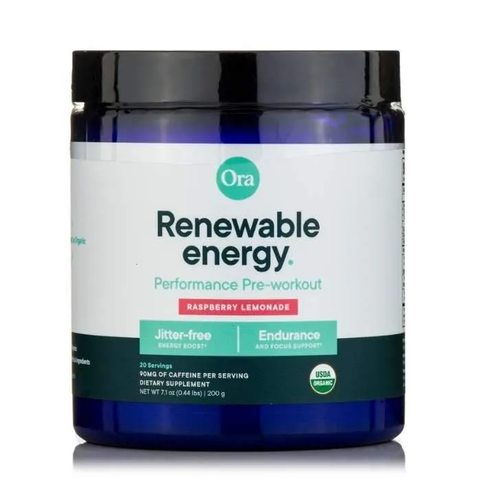 Ora - Organic Pre-Workout Powder - Renewable Energy, 7oz