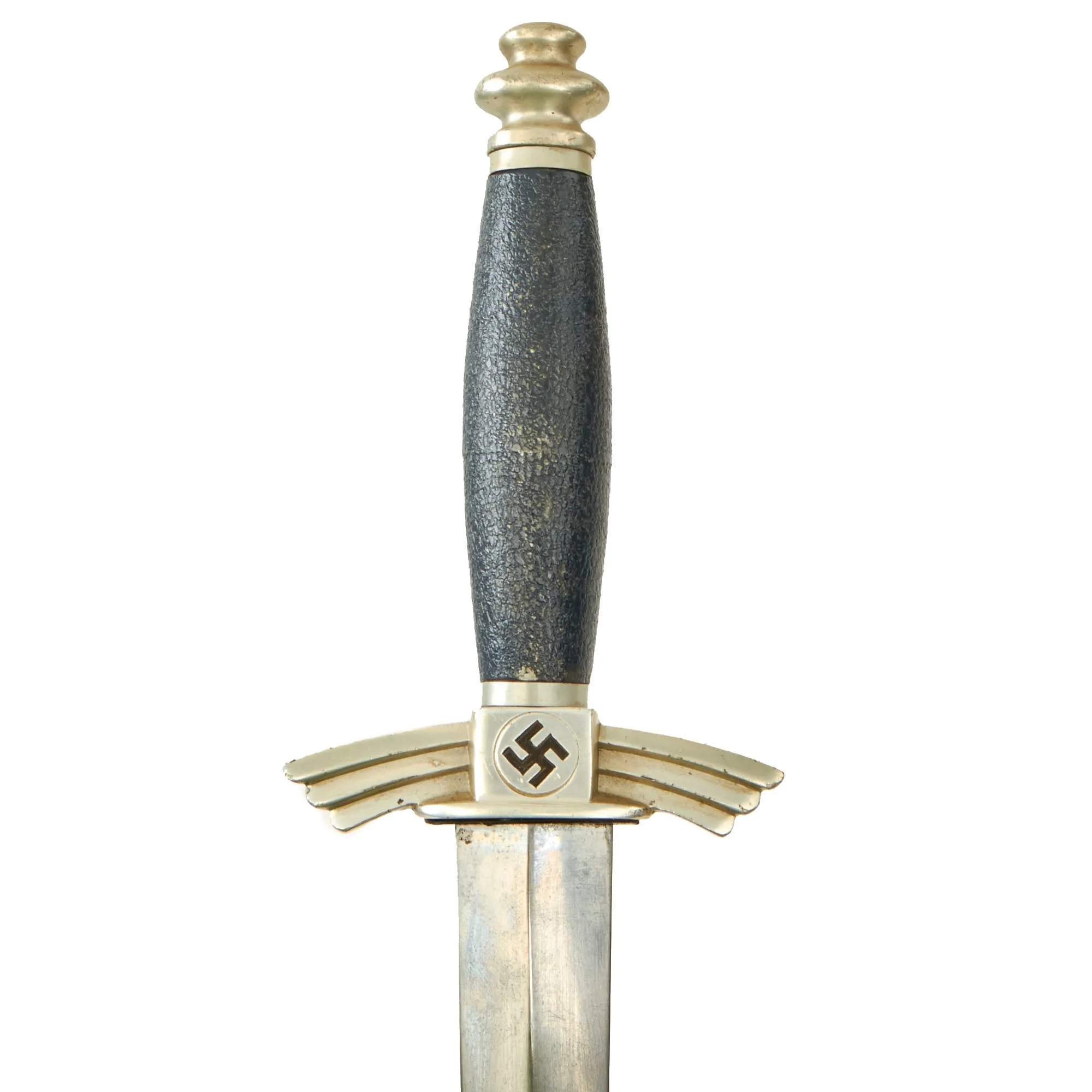 Original German WWII Aluminum Fitted NSFK Glider Pilot's Dagger by Rare Maker F. & A. Helbig with Scabbard & Hanger