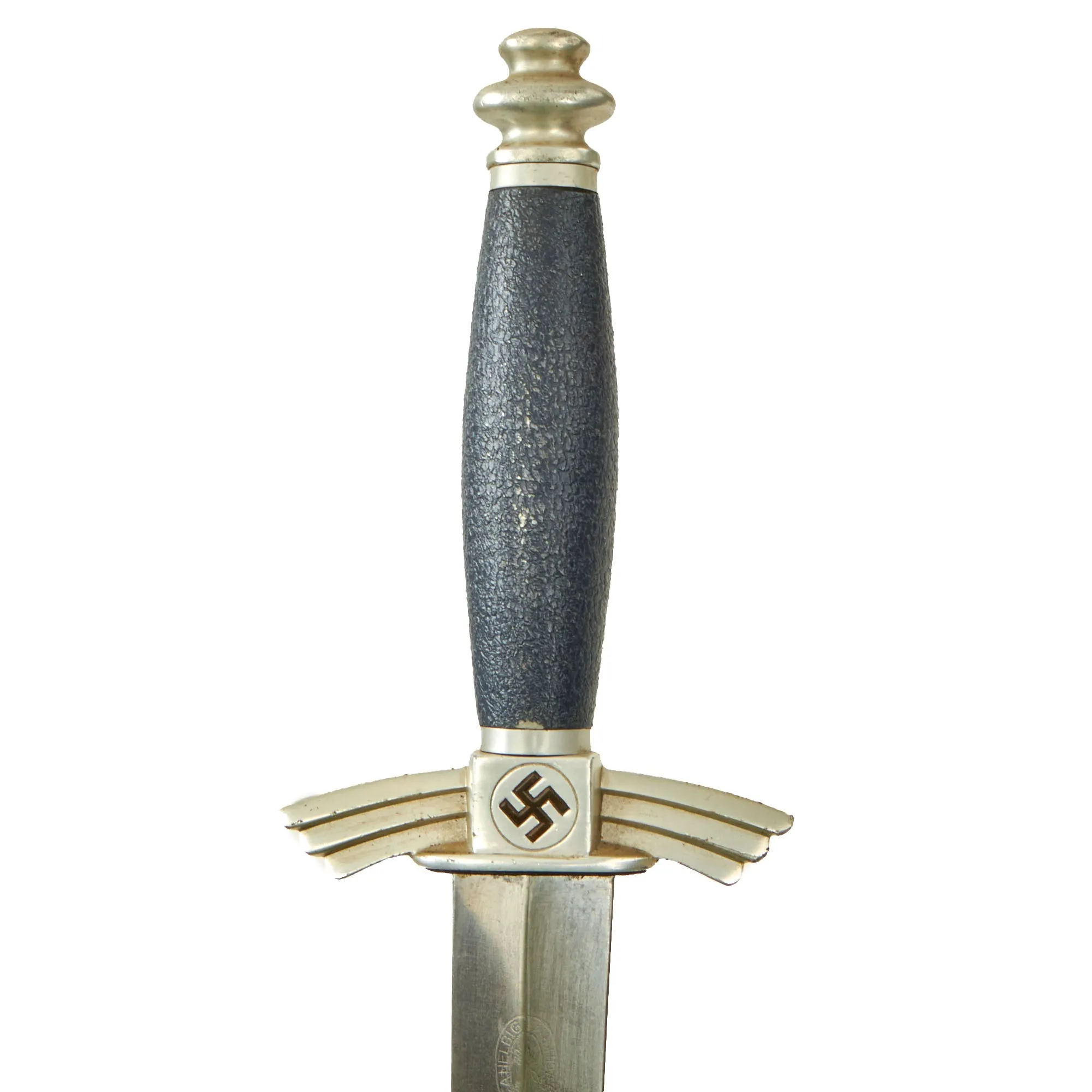 Original German WWII Aluminum Fitted NSFK Glider Pilot's Dagger by Rare Maker F. & A. Helbig with Scabbard & Hanger