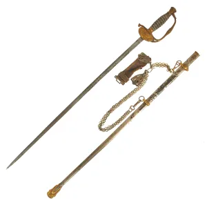 Original U.S. Civil War Early Model 1860 Army Staff and Field Officer Sword with Engraved Blade by J.H.Wilson - With Scabbard and Original Sword Belt Hanger