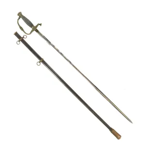 Original U.S. Civil War Early Model 1860 Army Staff and Field Officer Sword with Engraved Blade by J.H.Wilson - With Scabbard