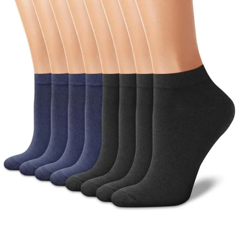 Pack Of 8 Non Slip Cotton Low Cut Casual Socks For Women