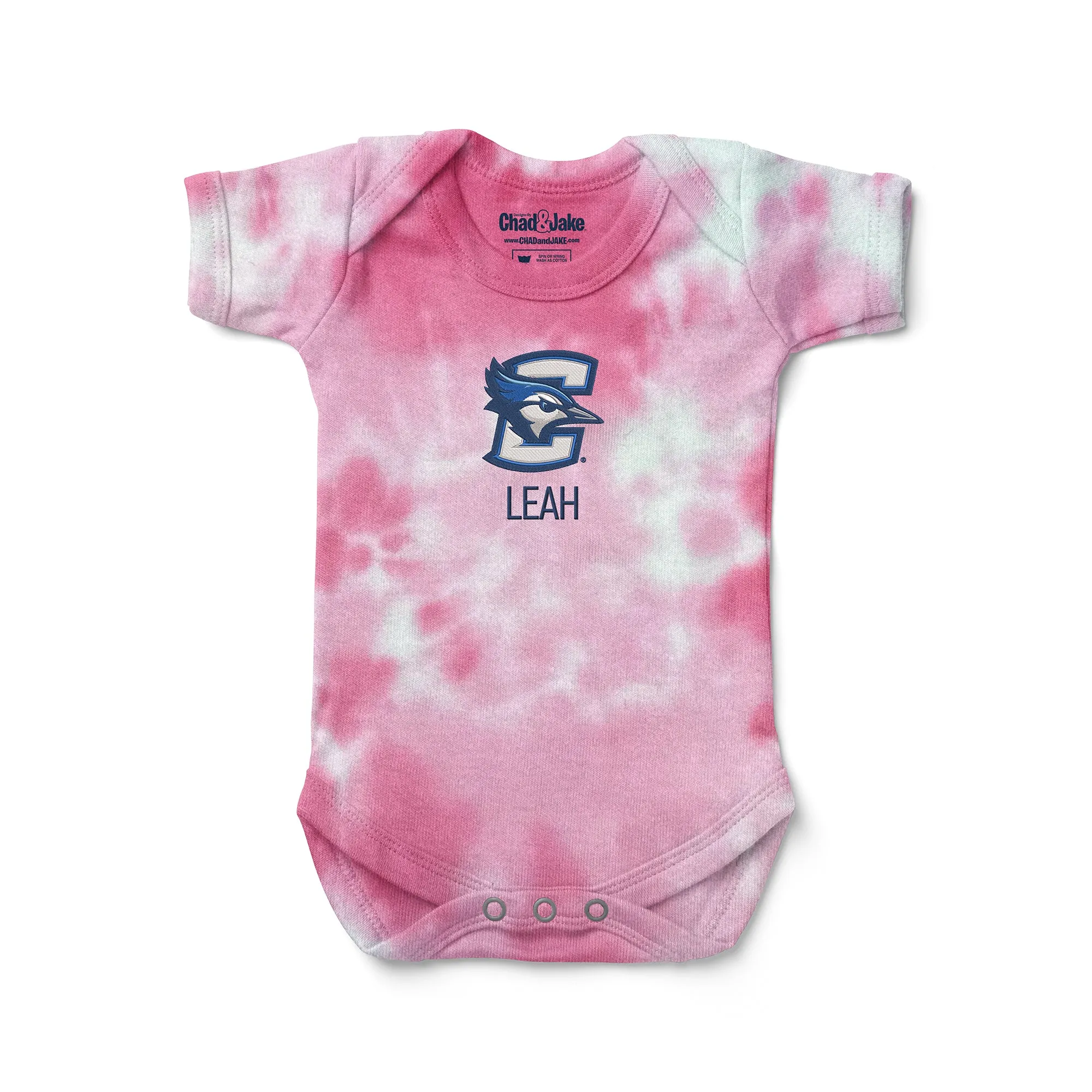 Personalized Creighton Bluejays Tie Dye Bodysuit