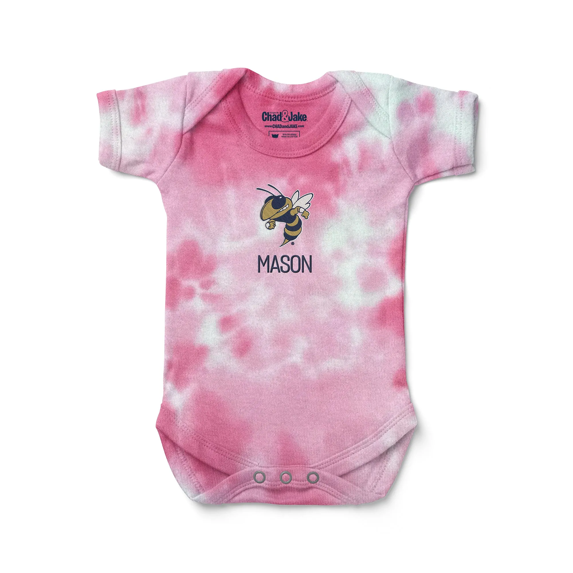 Personalized Georgia Tech Yellow Jackets Buzz Tie Dye Bodysuit