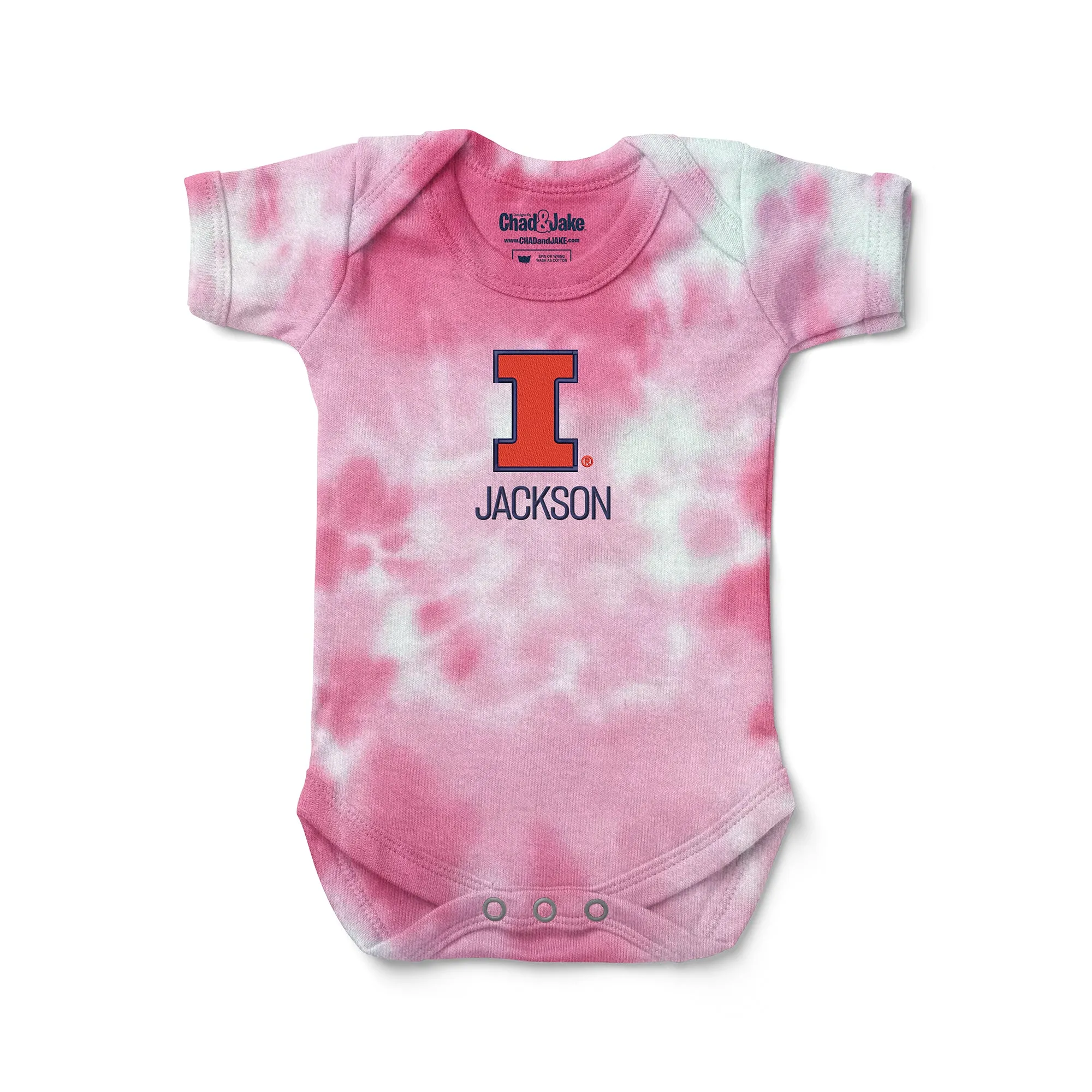 Personalized Illinois Fighting Illini Tie Dye Bodysuit