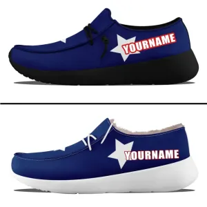 Personalized Patriotic Canvas Slip-On Sneakers, Custom USA Flag Design Loafer Shoes, Buy One Get One Gift,ZH-240202305-5bb