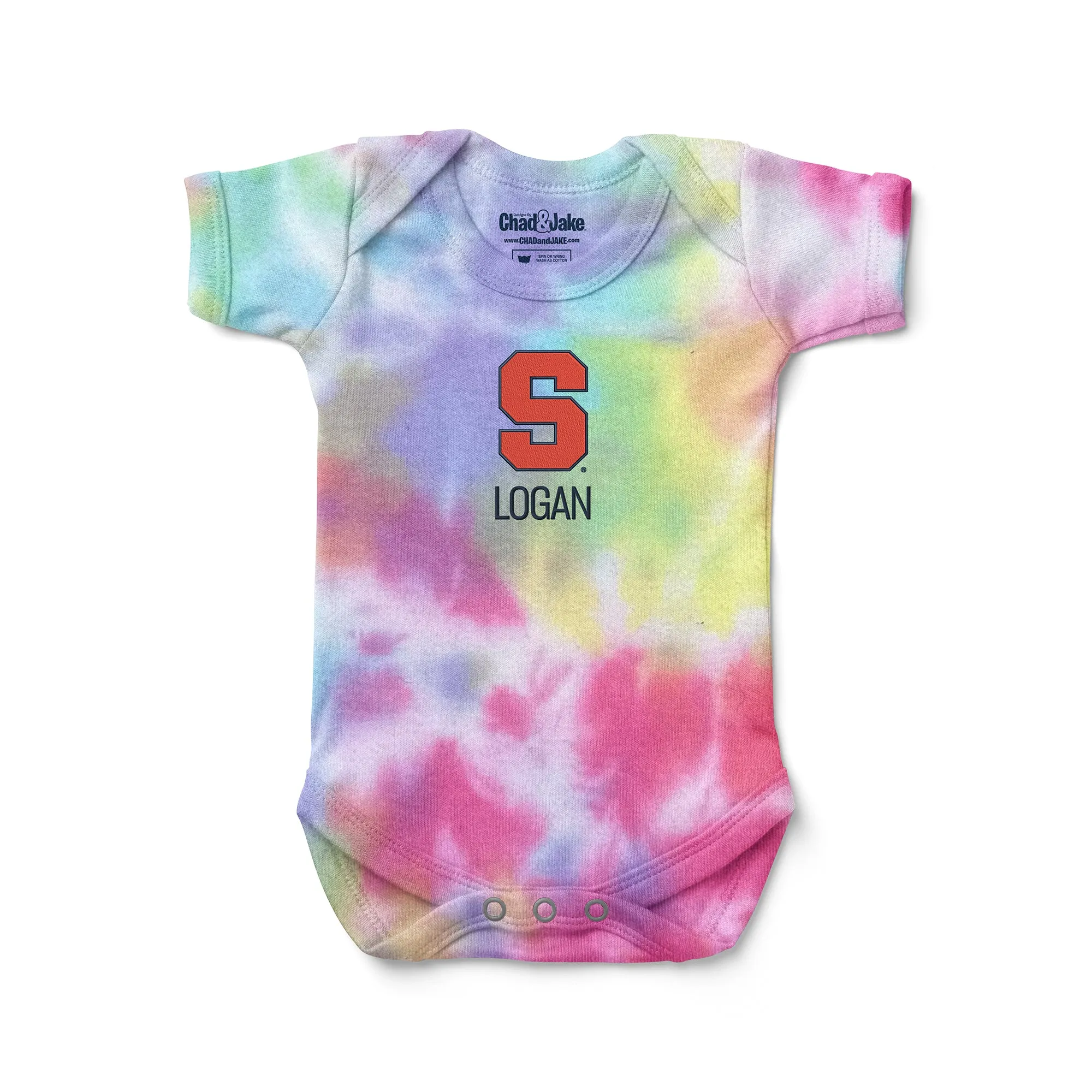 Personalized Syracuse Orange Tie Dye Bodysuit