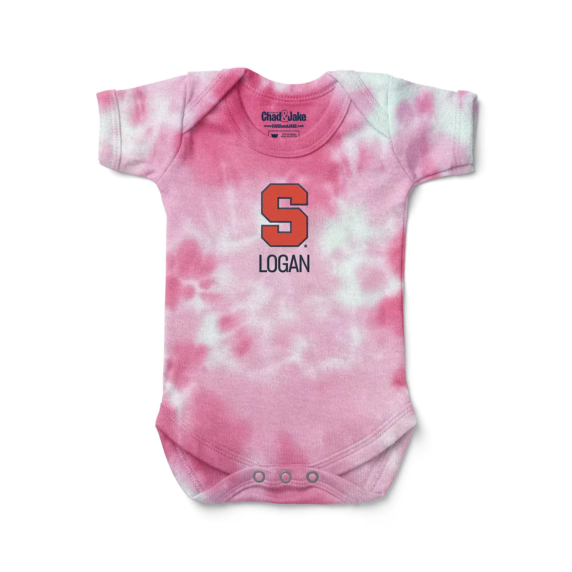 Personalized Syracuse Orange Tie Dye Bodysuit