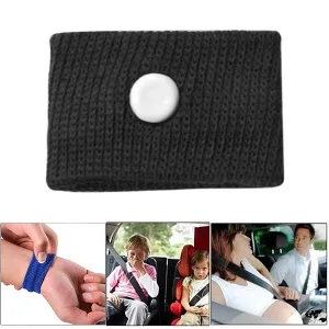 Physical Method Carsickness Prevention Antiemetic Polyester Wristband, One Pair (Black)