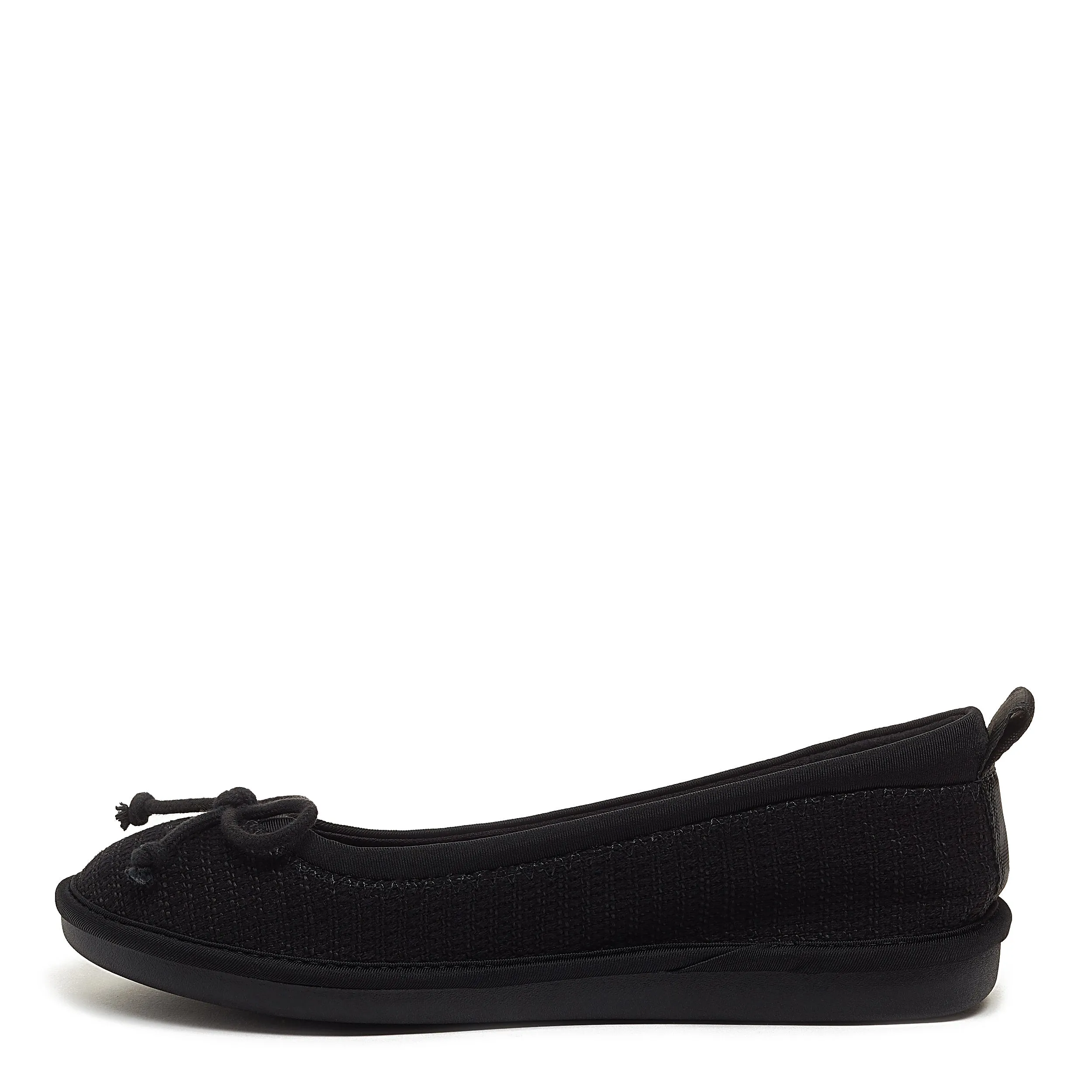 Radha Black Slip-On Casual Flat Shoes