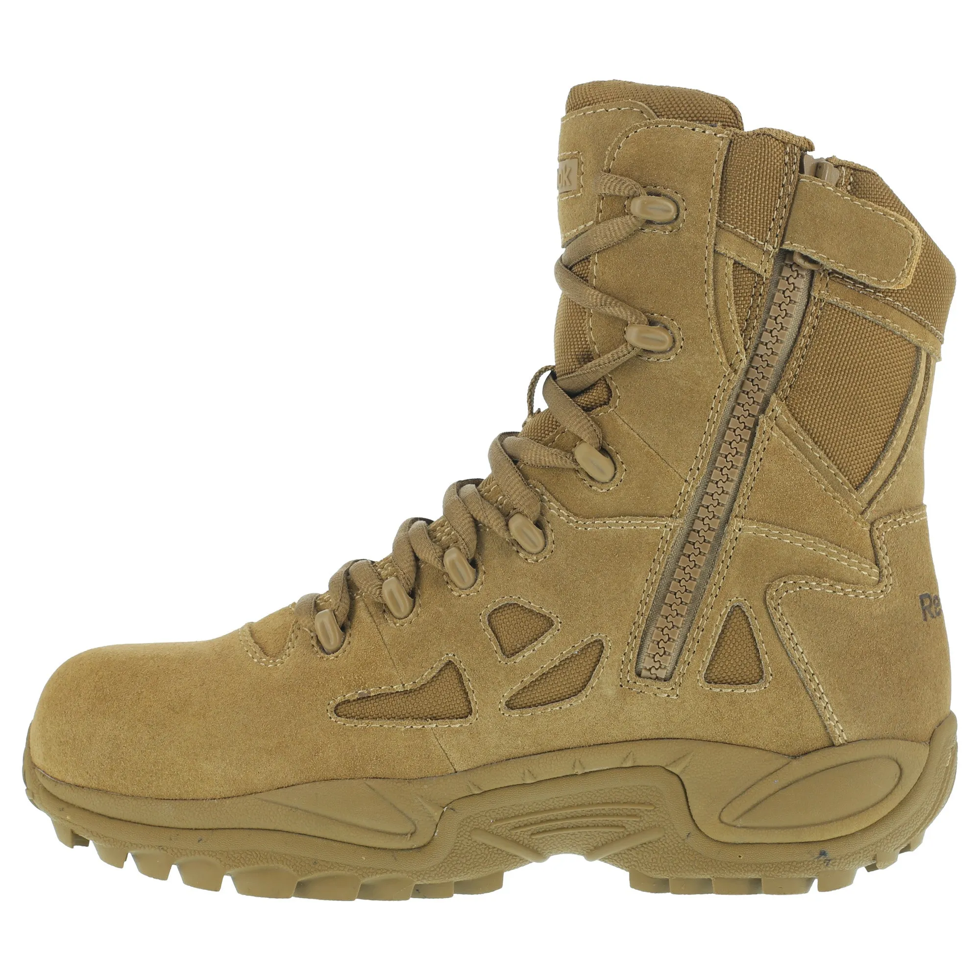 Reebok Mens Coyote Leather Tactical Boots Rapid Response 8in Stealth CT