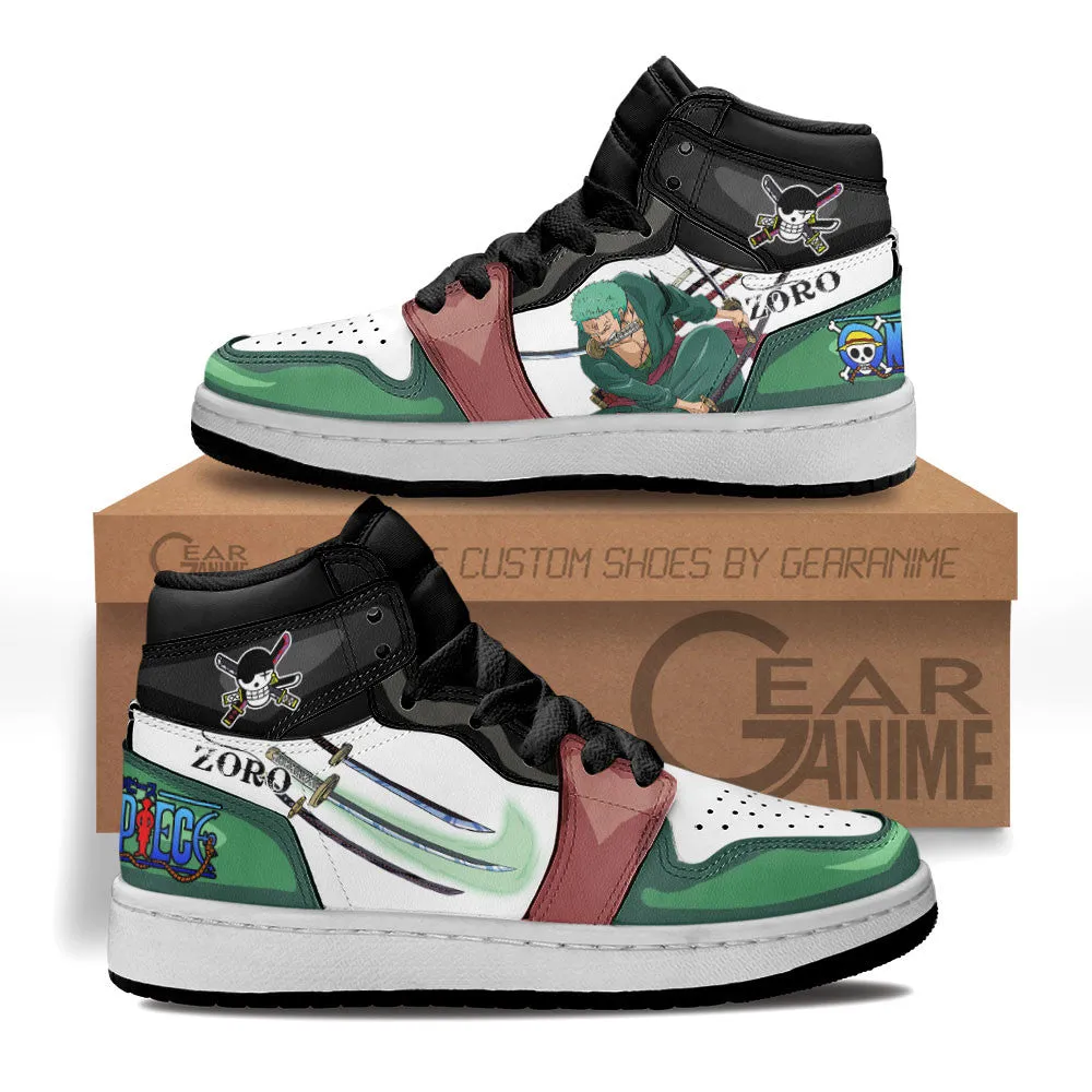 Roronoa Zoro Kids Sneakers Custom OP Anime Shoes For Kids