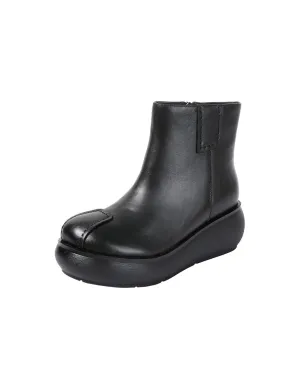 Round Head Handmade Retro Comfortable Wedge Boots