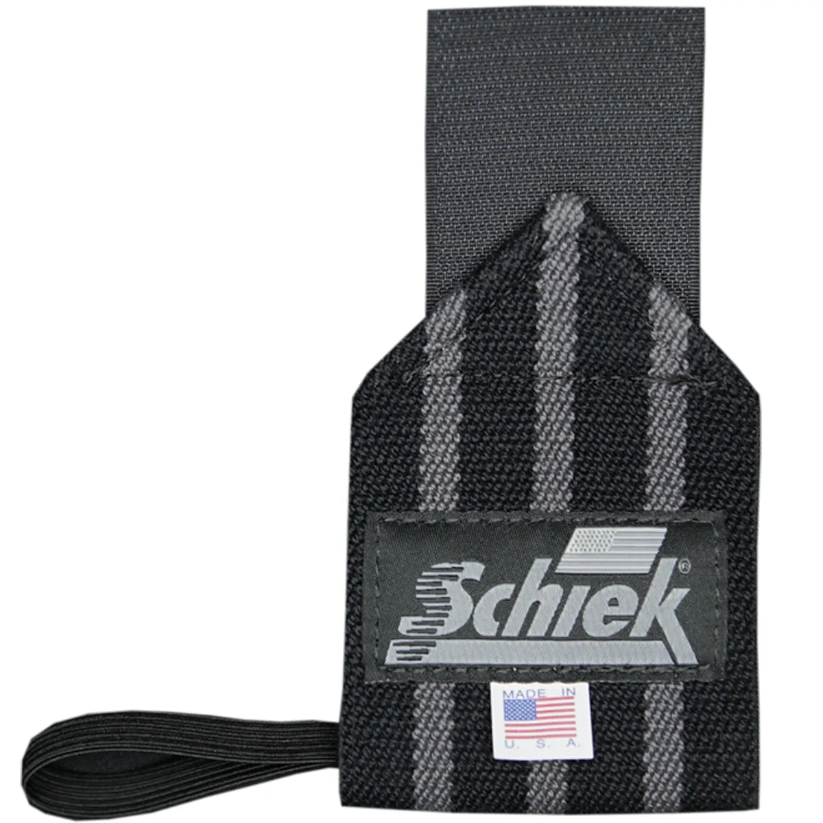 Schiek Sports Black Out Heavyweight Cotton Elastic Wrist Wraps - Black/Silver