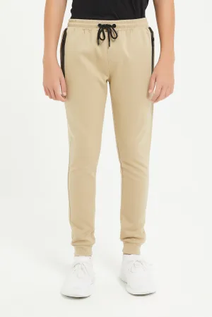 Senior Boys Beige Active Pants