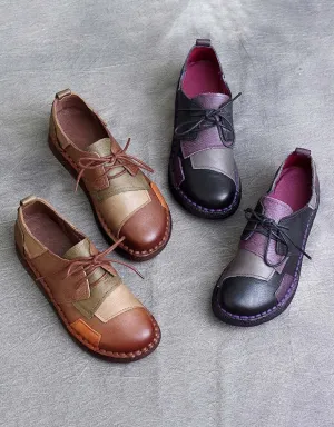 Soft Leather Comfortable Handmade Retro Flat Shoes