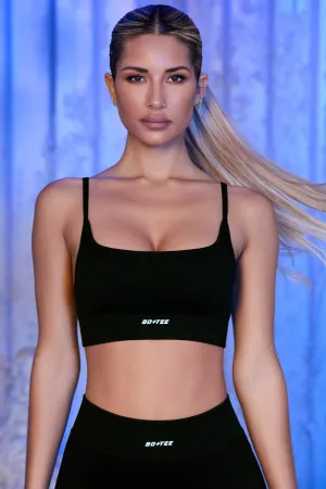 Strappy Sports Bra in Black