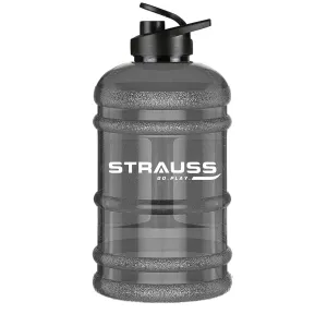 STRAUSS Gallon Shaker Water Bottle 1.5L with Mixer Ball, (Transparent, Black Shade, Plastic, Pack of 1)