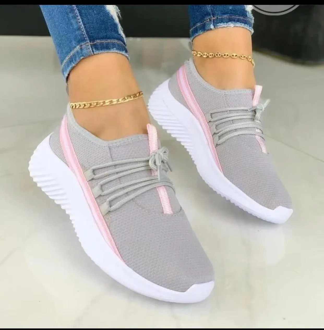 Stripe Sneakers for Women - Casual Sports Shoes