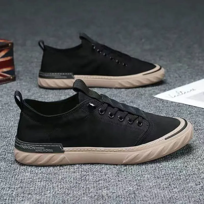 Summer men's shoes, breathable, thin, white sneakers, canvas shoes, trendy, versatile, casual, lazy, slip-on trendy shoes