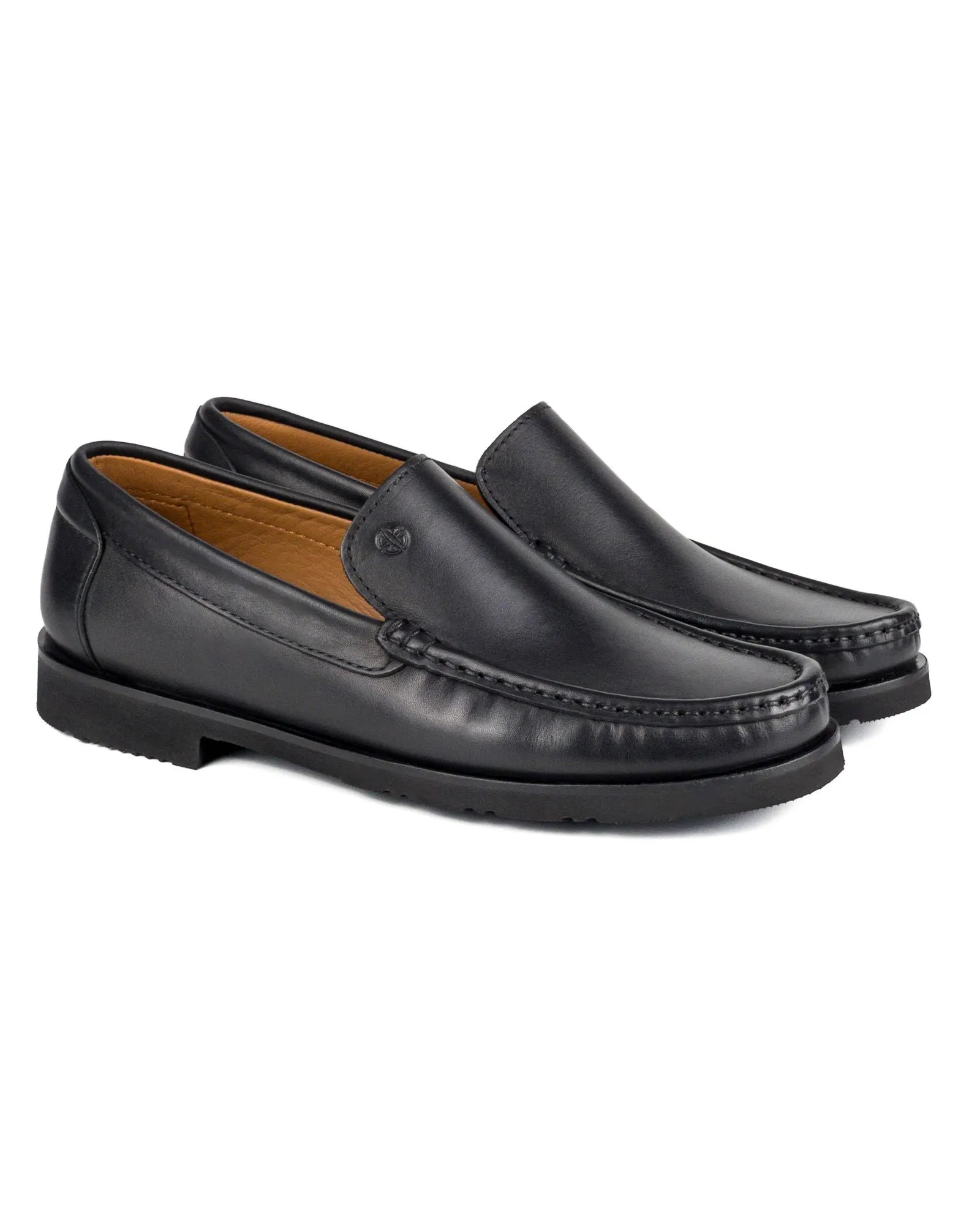 T-Lento Black Genuine Leather Men's Loafer Shoes