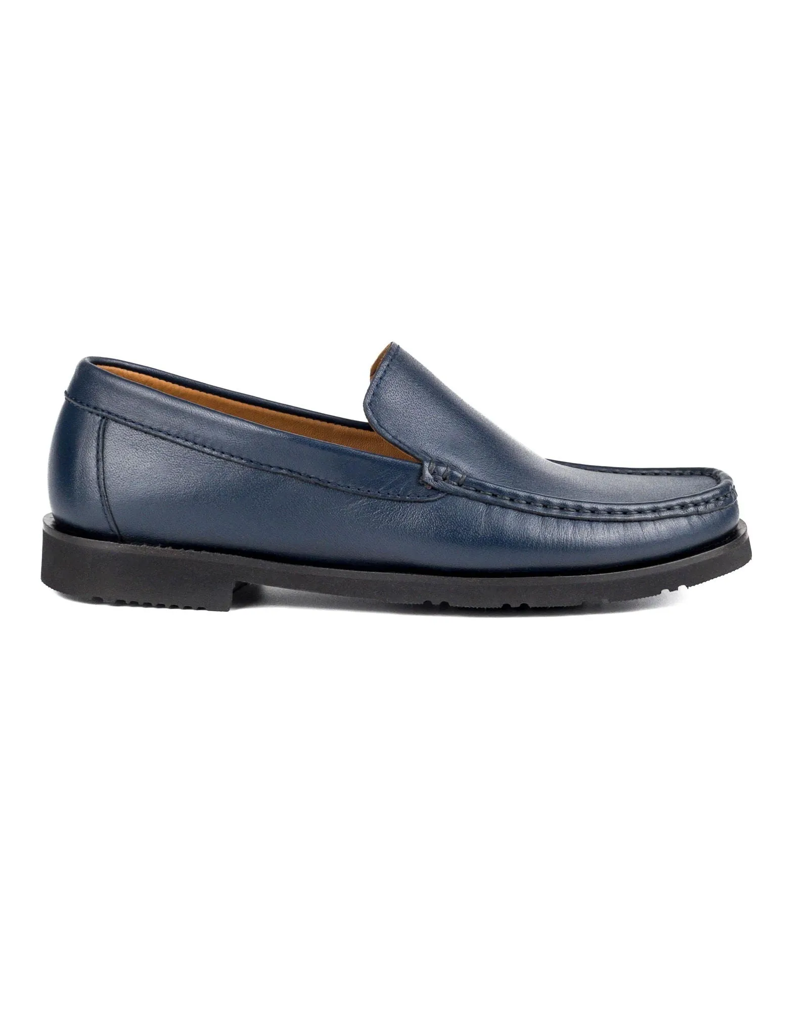 T-Lento Navy Genuine Leather Men's Loafer Shoes