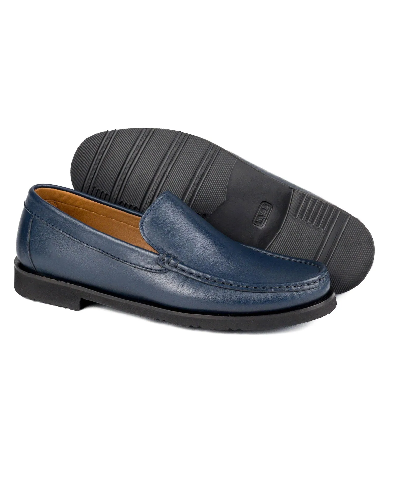 T-Lento Navy Genuine Leather Men's Loafer Shoes